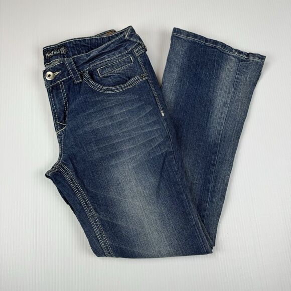 Royal Blue Jeans Women’s Size 13/30 Bootcut Low Rise Blue Denim Y2K Embroidered - Picture 3 of 11